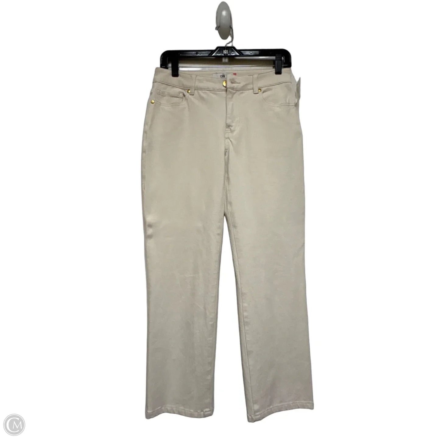Jeans Cropped By Cabi In Cream Denim, Size: 2