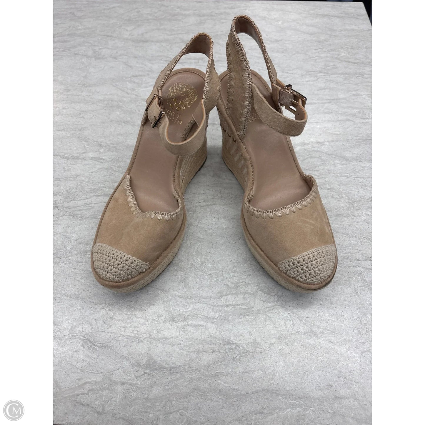 Shoes Heels Wedge By Vince Camuto In Tan, Size: 8.5