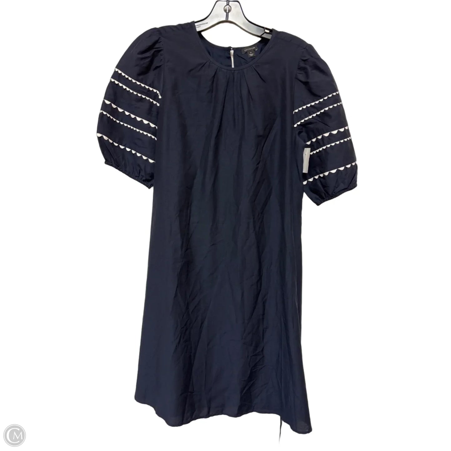 Dress Casual Short By Ann Taylor In Blue & White, Size: M