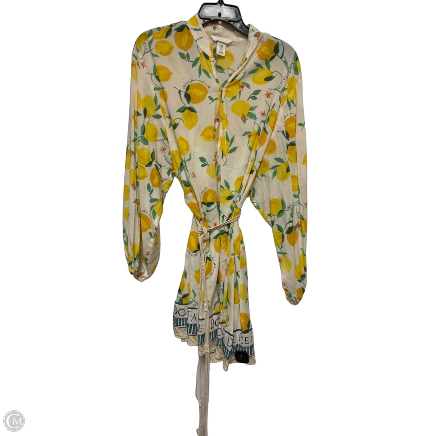 Dress Casual Short By H&m In White & Yellow, Size: M