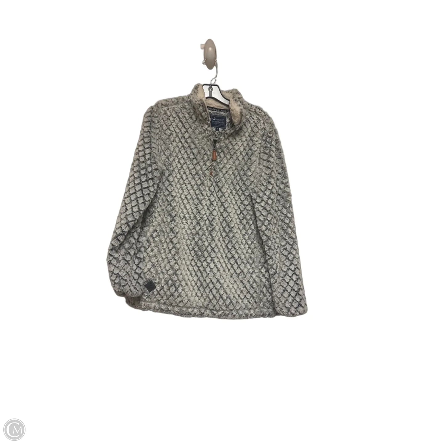 Jacket Faux Fur & Sherpa By Simply Southern In Black & White, Size: S