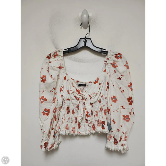 Top Long Sleeve By Zara In Floral Print, Size: S