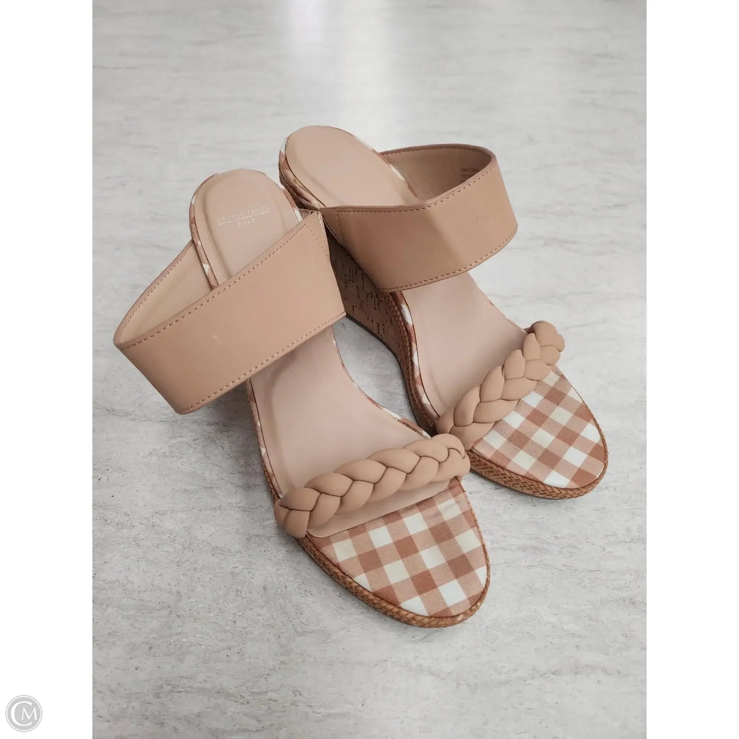 Sandals Heels Wedge By Draper James In Tan, Size: 8.5