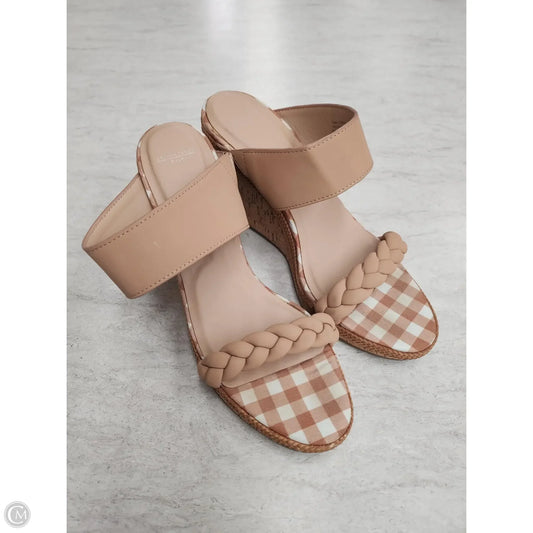 Sandals Heels Wedge By Draper James In Tan, Size: 8.5