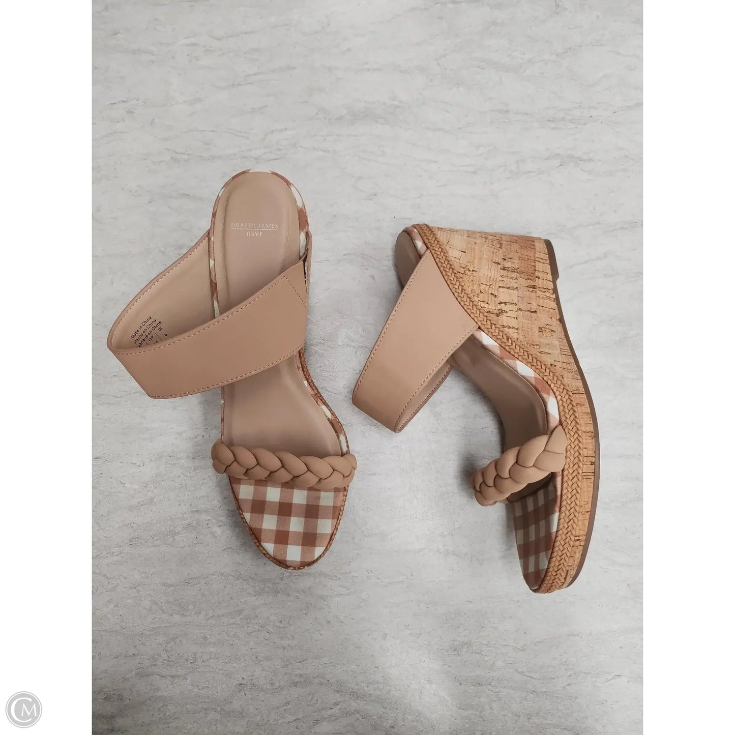 Sandals Heels Wedge By Draper James In Tan, Size: 8.5