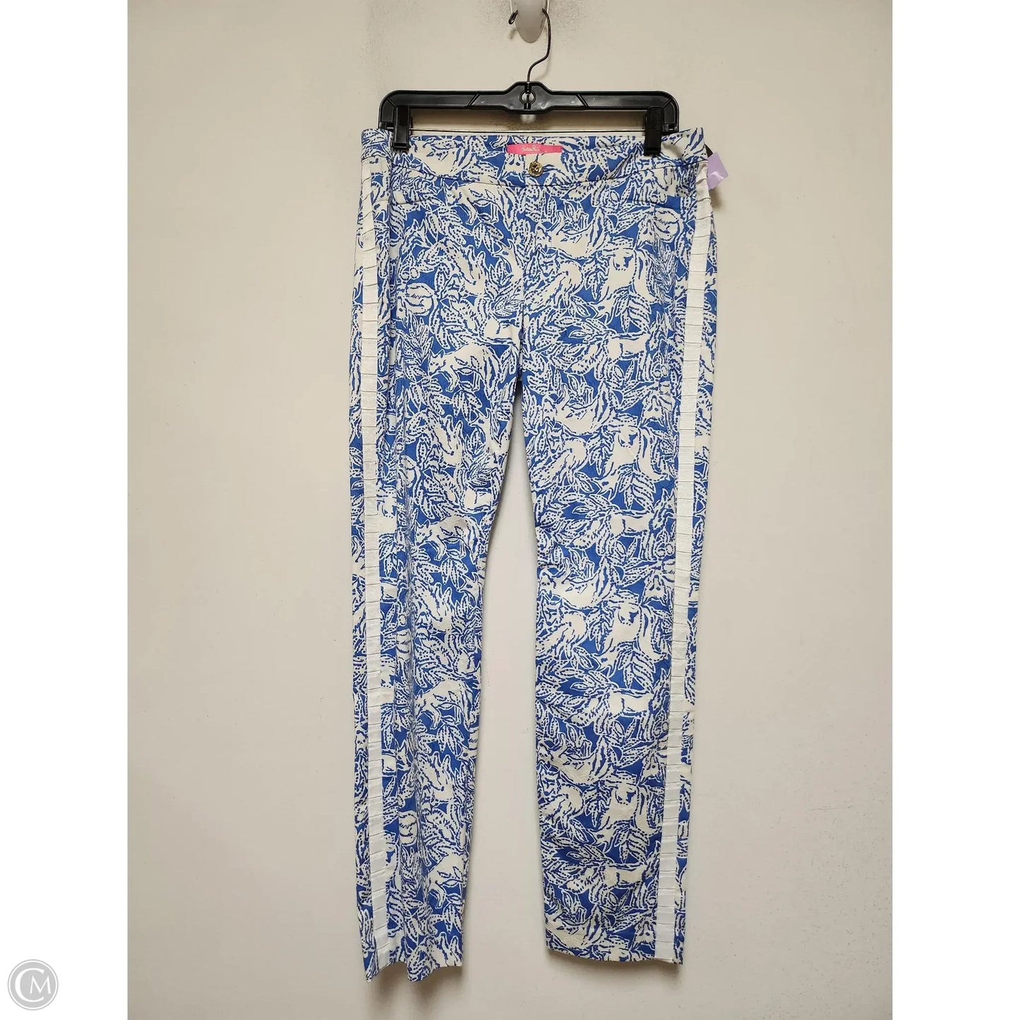 Pants Designer By Lilly Pulitzer In Blue & White, Size: 8