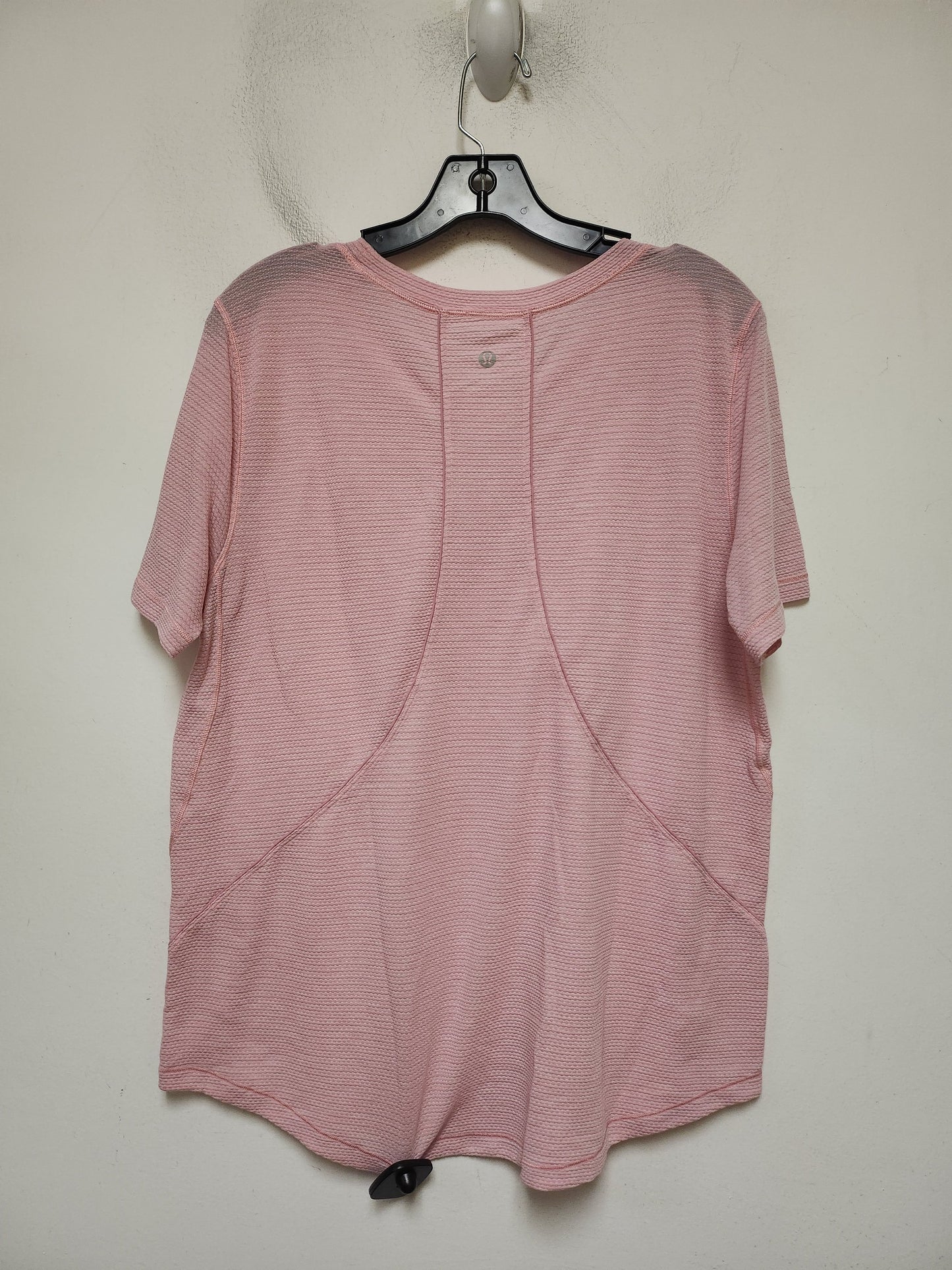 Athletic Top Short Sleeve By Lululemon In Pink, Size: L