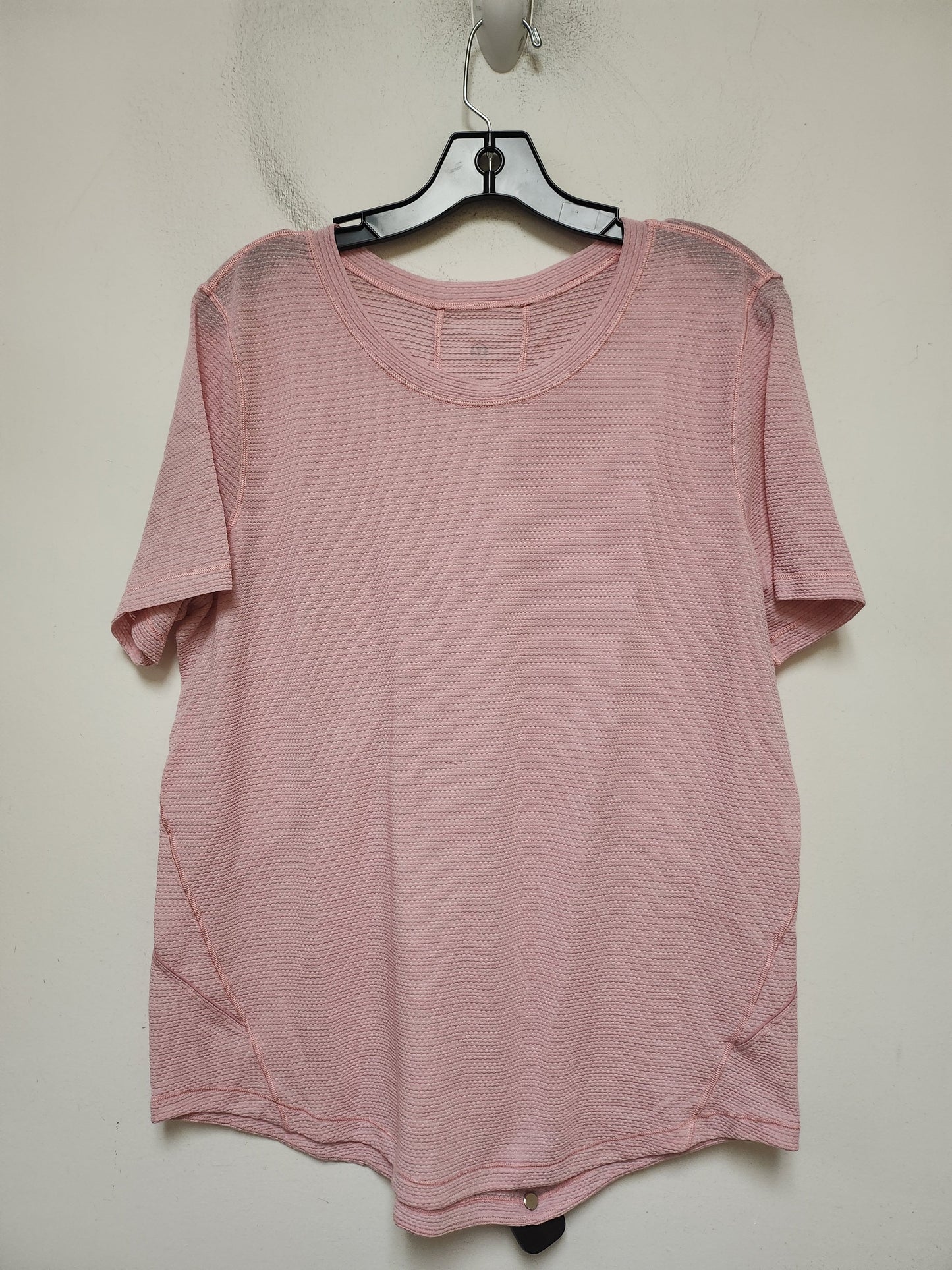 Athletic Top Short Sleeve By Lululemon In Pink, Size: L
