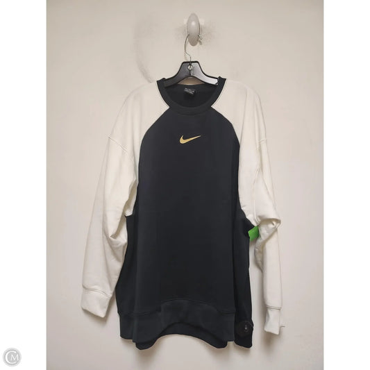 Athletic Sweatshirt Crewneck By Nike Apparel In Black & White, Size: 2x