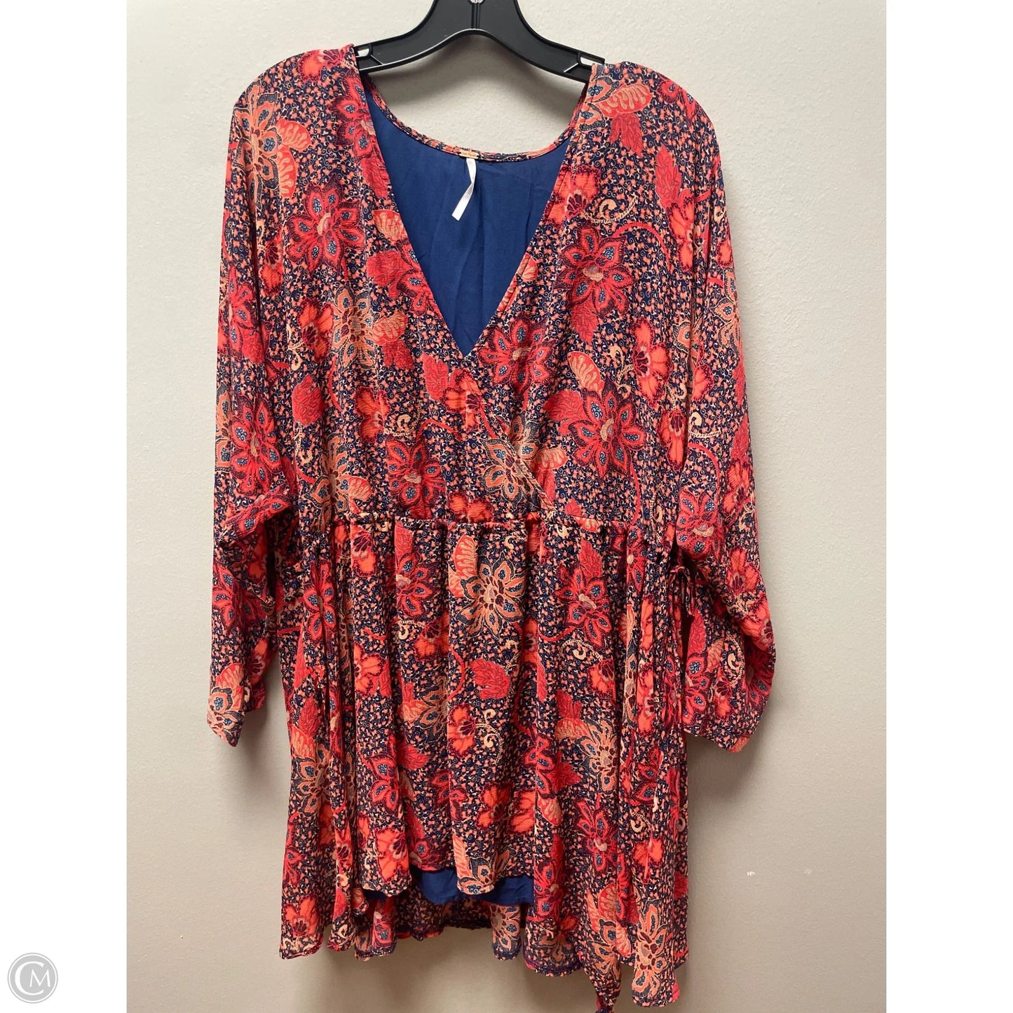 Top Long Sleeve By Free People In Blue & Red, Size: Xs