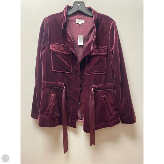 Jacket Shirt By Loft In Purple, Size: S
