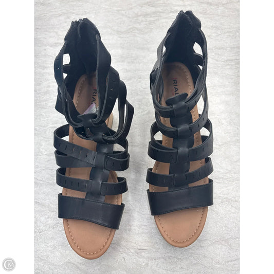 Sandals Heels Wedge By Rialto In Black, Size: 11