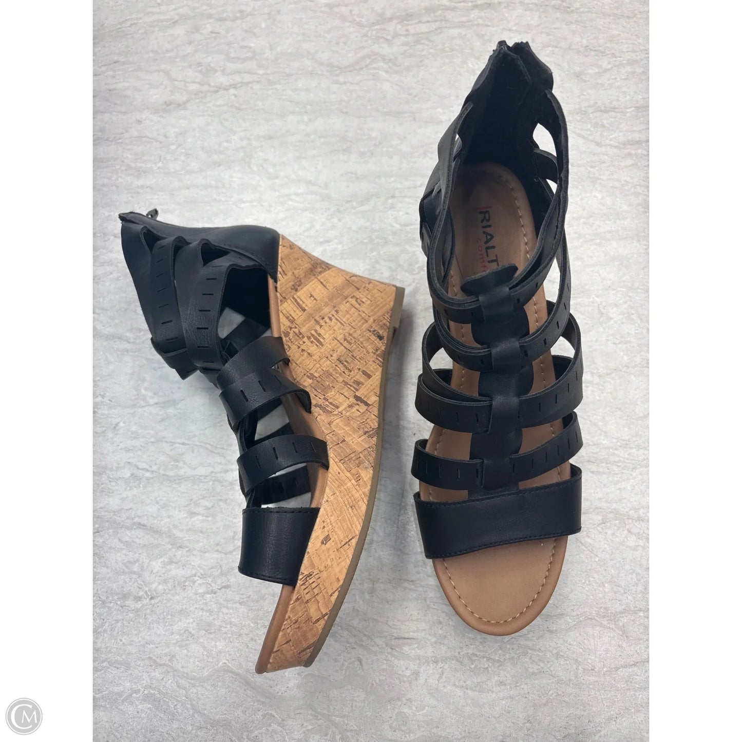 Sandals Heels Wedge By Rialto In Black, Size: 11