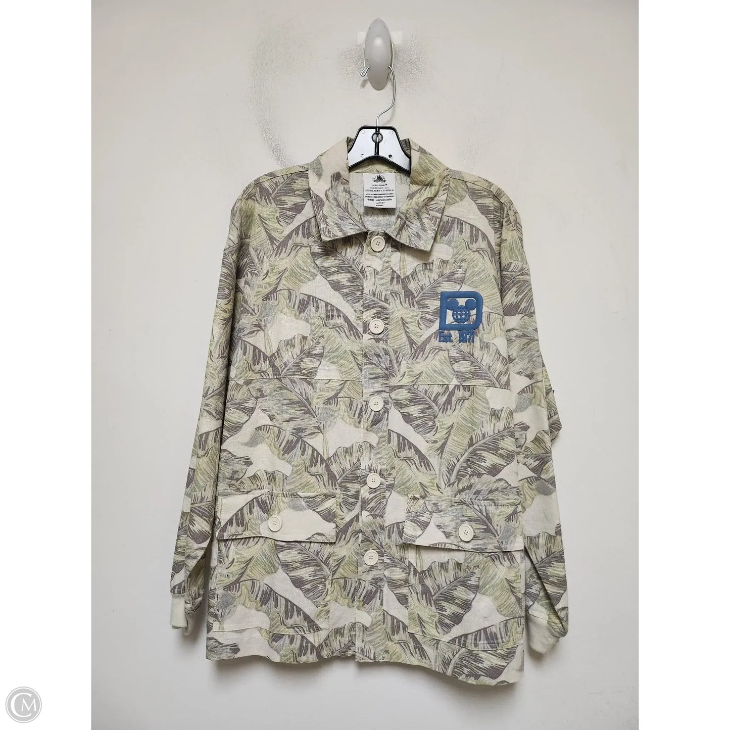 Jacket Shirt By Walt Disney In Green, Size: S