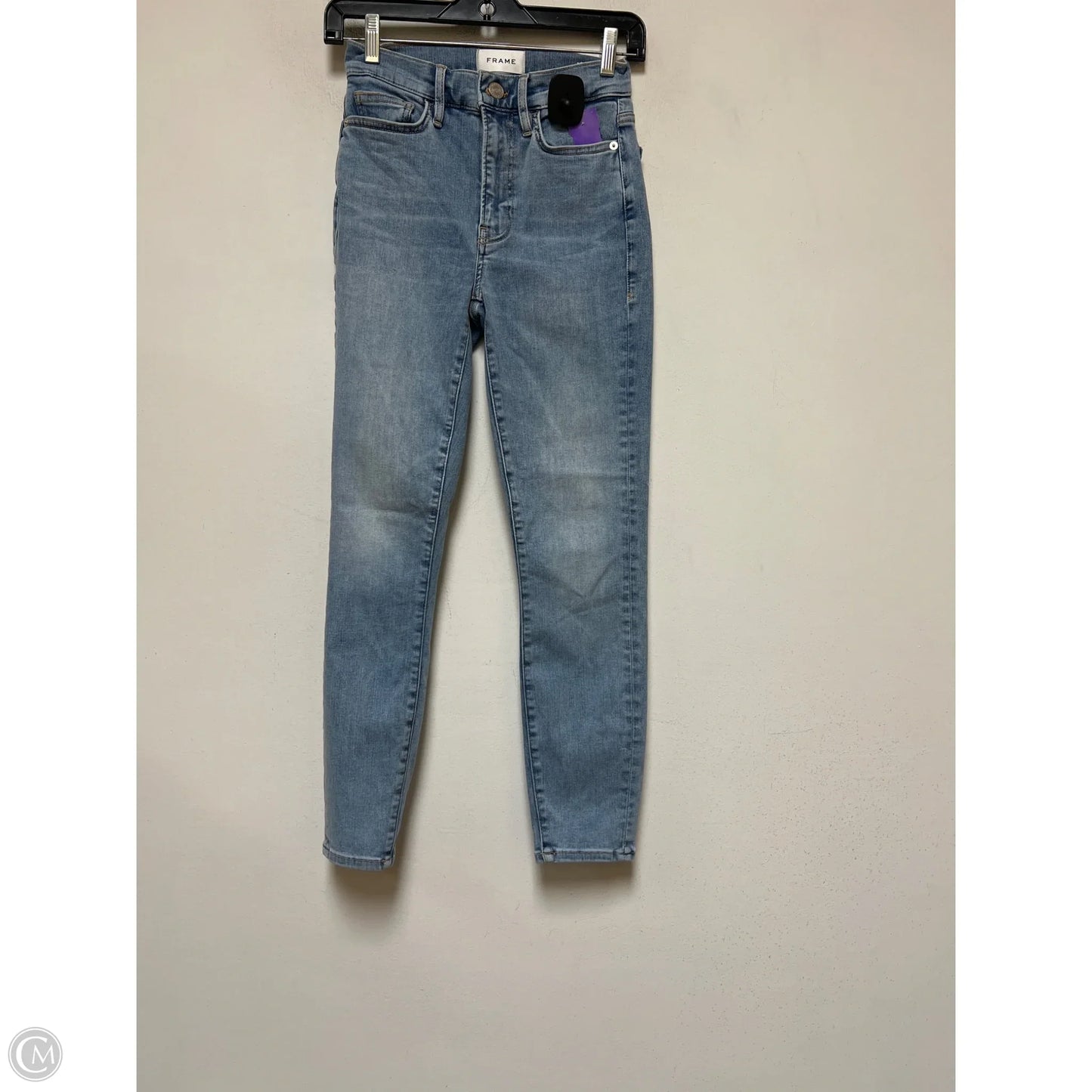 Jeans Skinny By Frame In Blue Denim, Size: 2