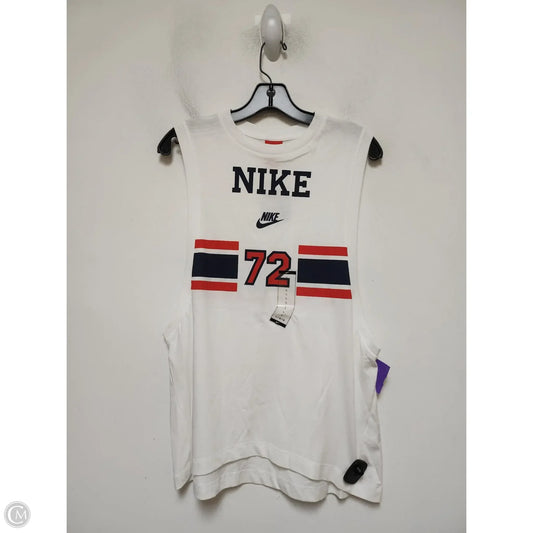 Athletic Tank Top By Nike Apparel In Blue & Red & White, Size: L