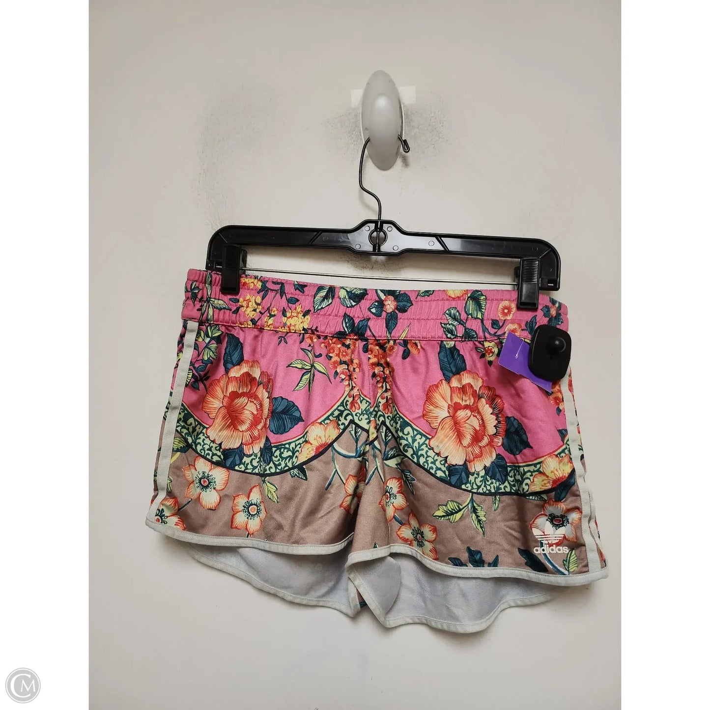 Athletic Shorts By Adidas In Floral Print, Size: L