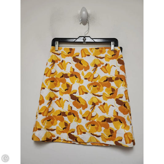 Skirt Mini & Short By Ann Taylor In White & Yellow, Size: 2