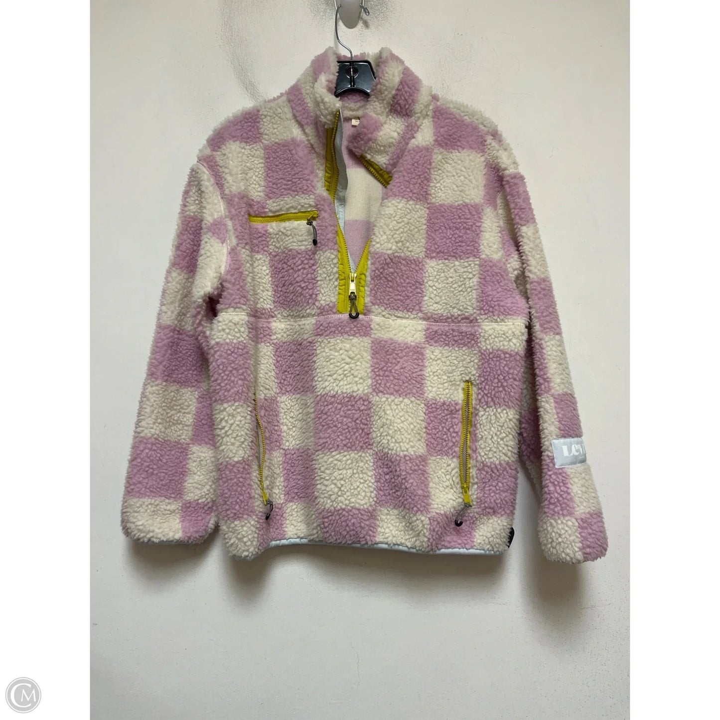 Jacket Faux Fur & Sherpa By Levis In Checkered Pattern, Size: Xs