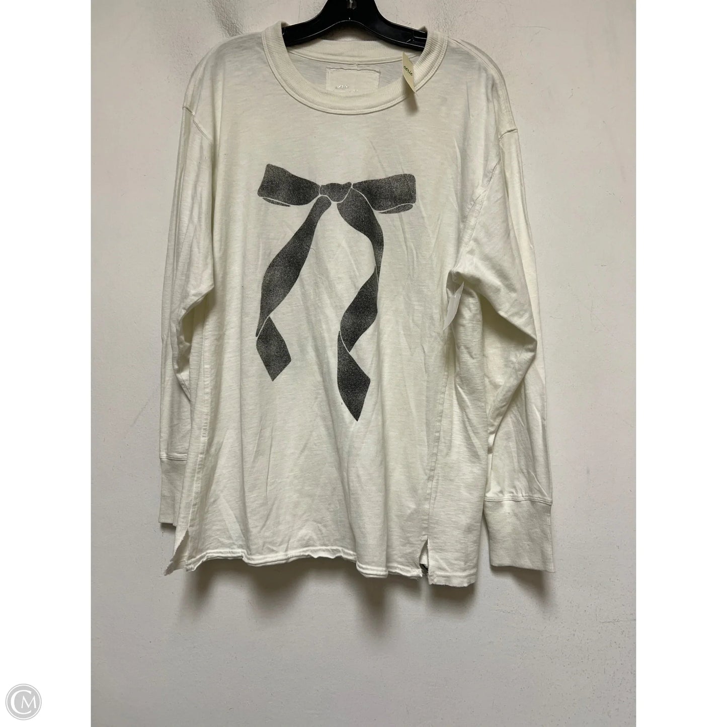 Top Long Sleeve By Aerie In Black & Cream, Size: S