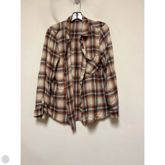 Top Long Sleeve By Clothes Mentor In Plaid Pattern, Size: L