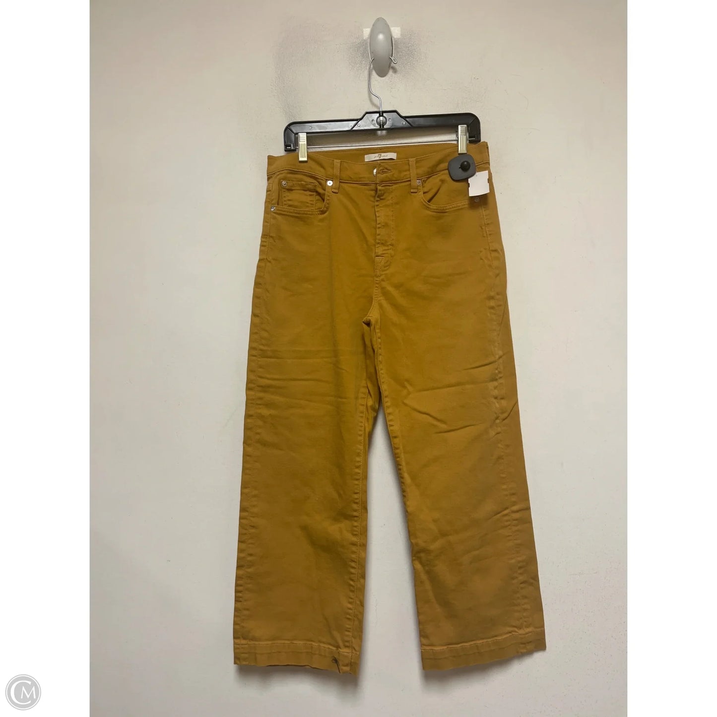 Jeans Wide Leg By 7 For All Mankind In Yellow, Size: 8