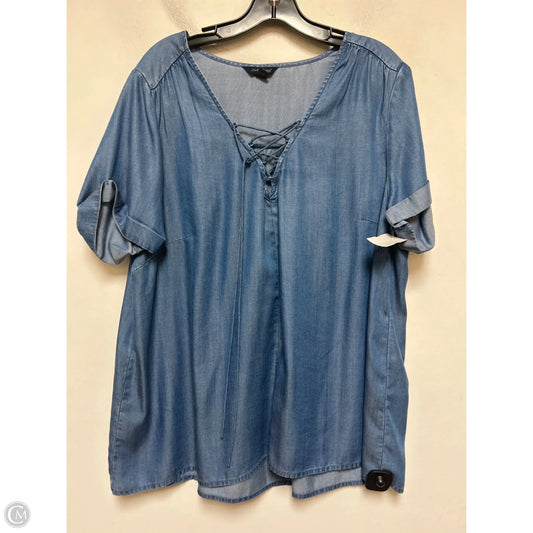 Top Short Sleeve By Lucky Brand In Blue, Size: Xl