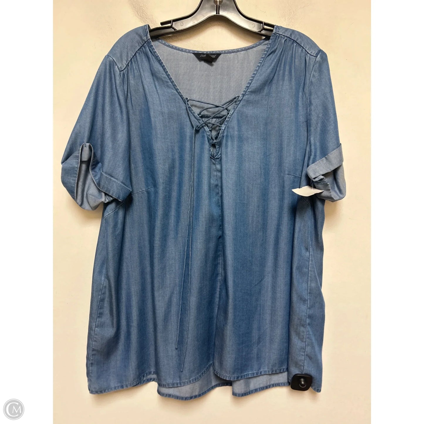 Top Short Sleeve By Lucky Brand In Blue, Size: Xl