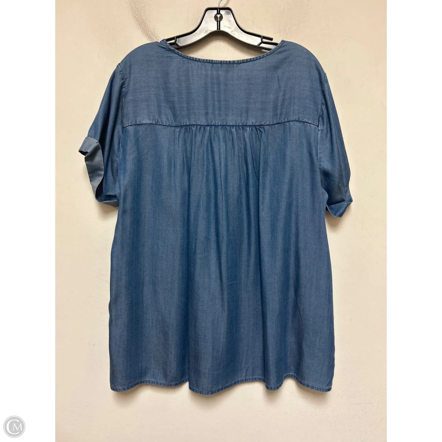Top Short Sleeve By Lucky Brand In Blue, Size: Xl