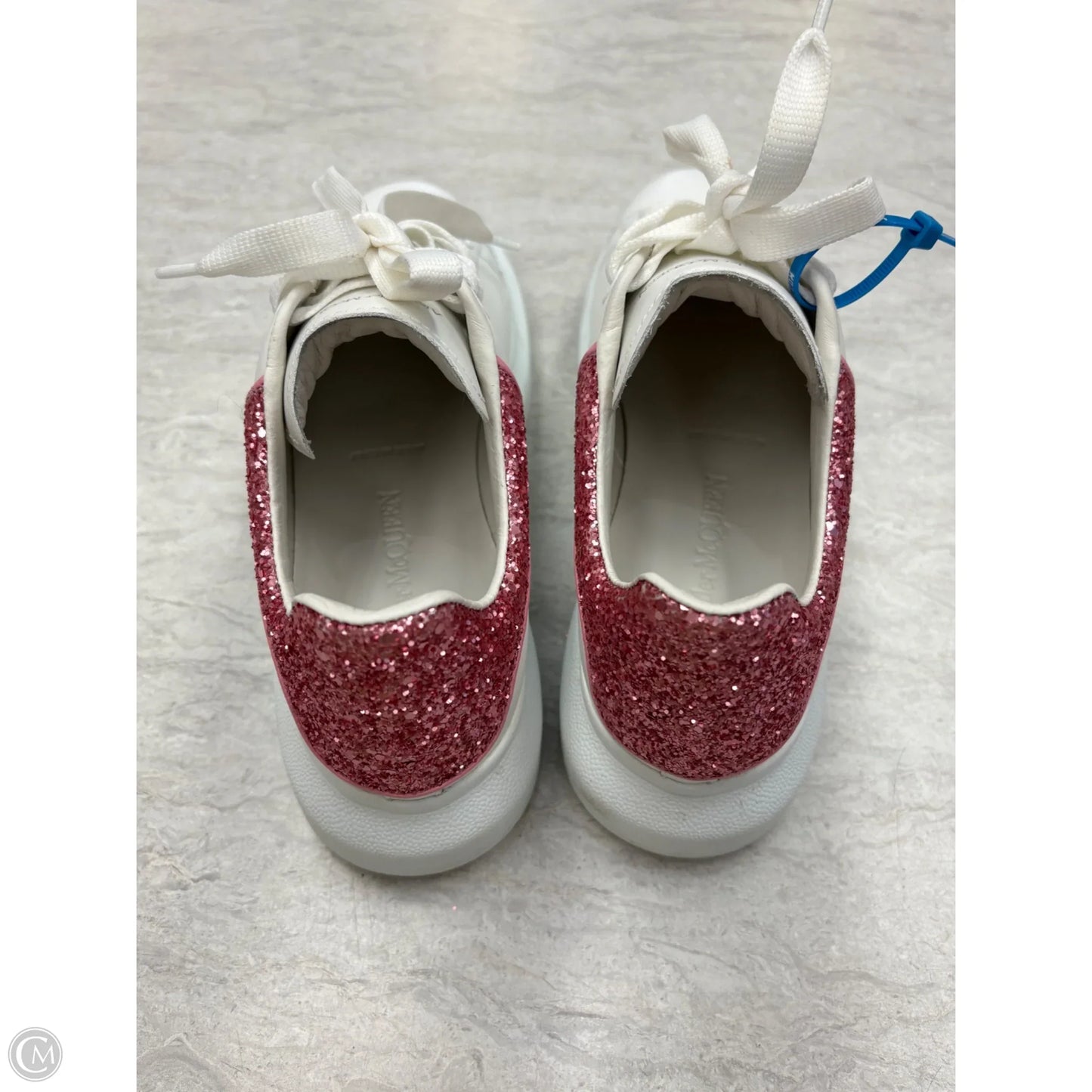 Shoes Luxury Designer By Alexander Mcqueen In Pink & White, Size: 7.5