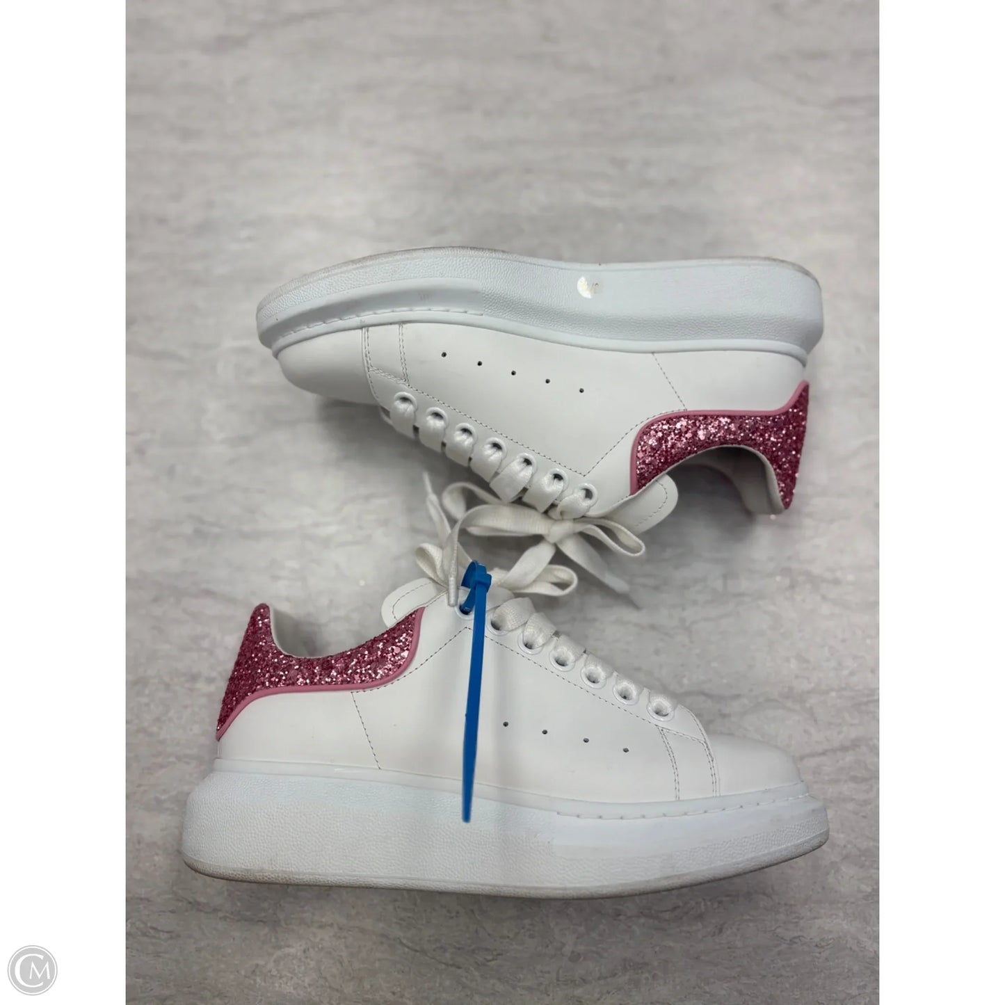 Shoes Luxury Designer By Alexander Mcqueen In Pink & White, Size: 7.5