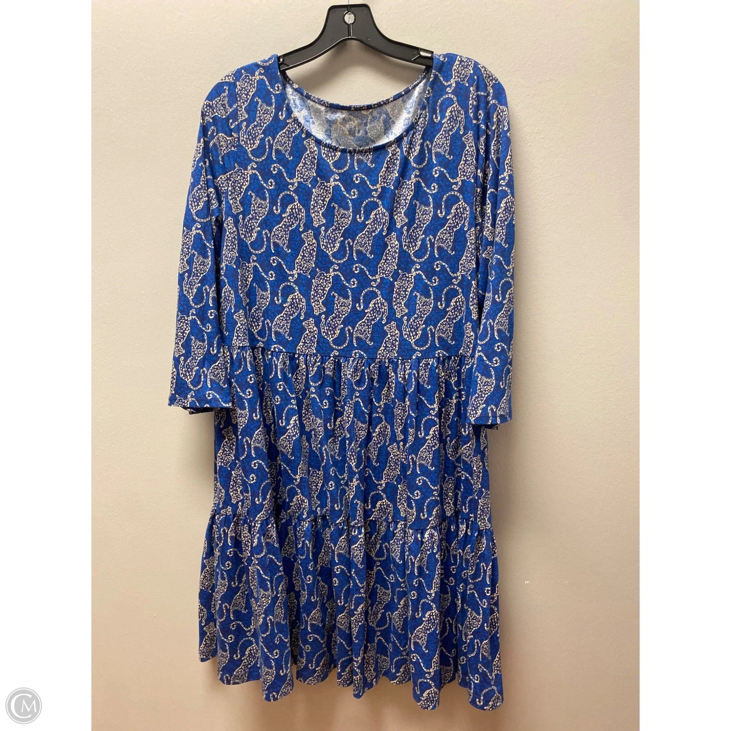 Dress Designer By Lilly Pulitzer In Blue & Tan, Size: L