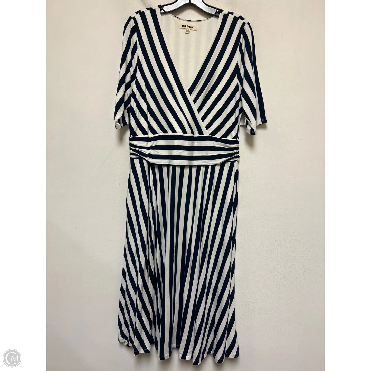 Dress Casual Midi By Boden In Striped Pattern, Size: L