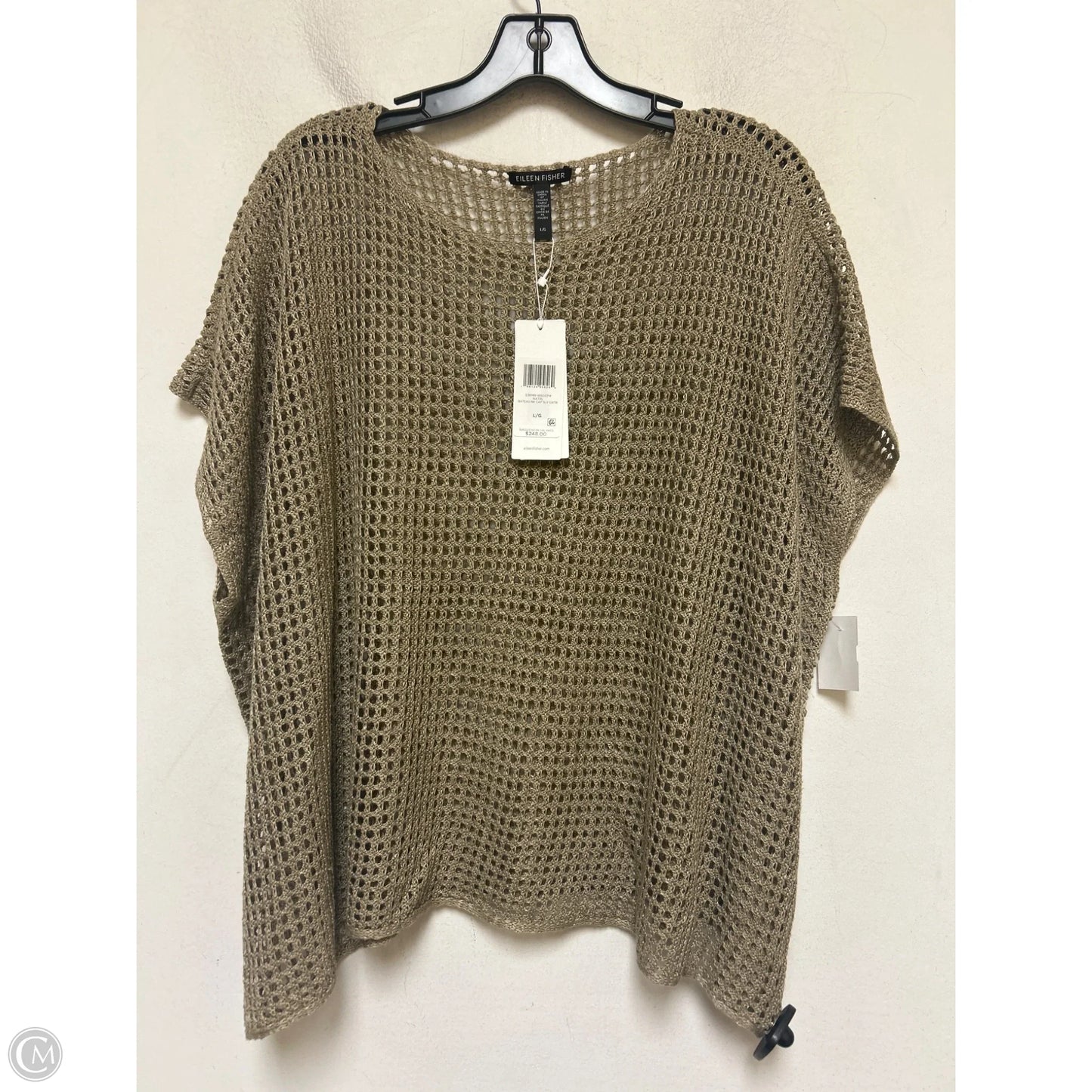 Top Short Sleeve By Eileen Fisher In Tan, Size: L