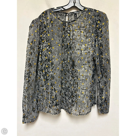 Top Long Sleeve By Aqua In Black & Gold, Size: L
