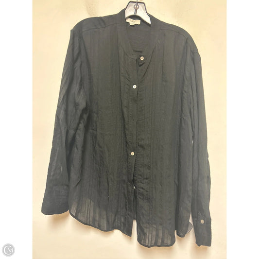 Top Long Sleeve By Vince In Black, Size: L