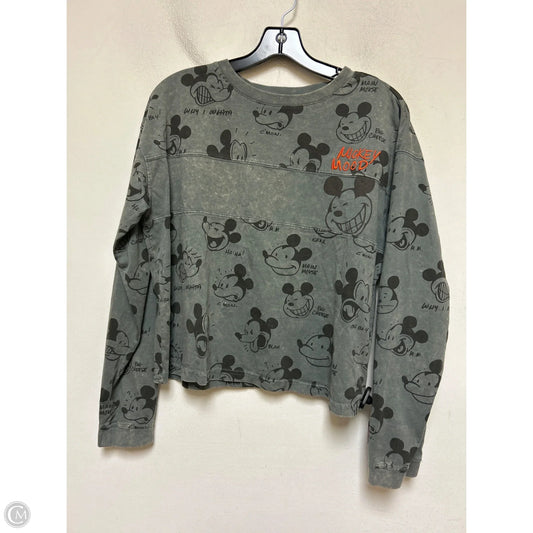 Top Long Sleeve By Walt Disney In Black & Grey, Size: M
