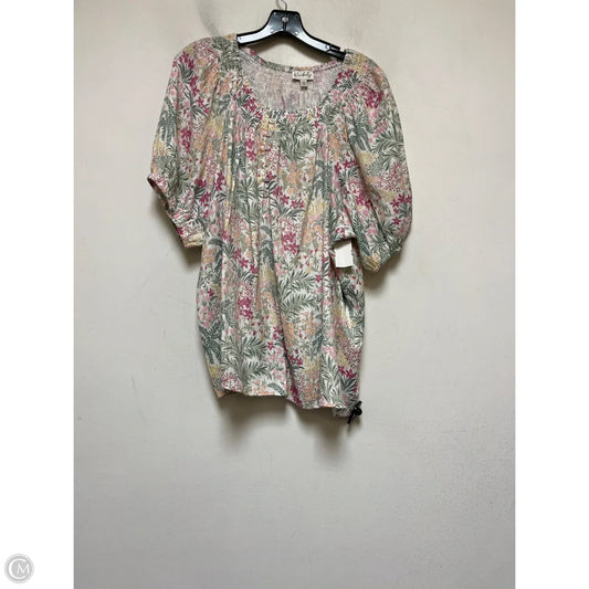 Top Short Sleeve By Wonderly In Floral Print, Size: 2x