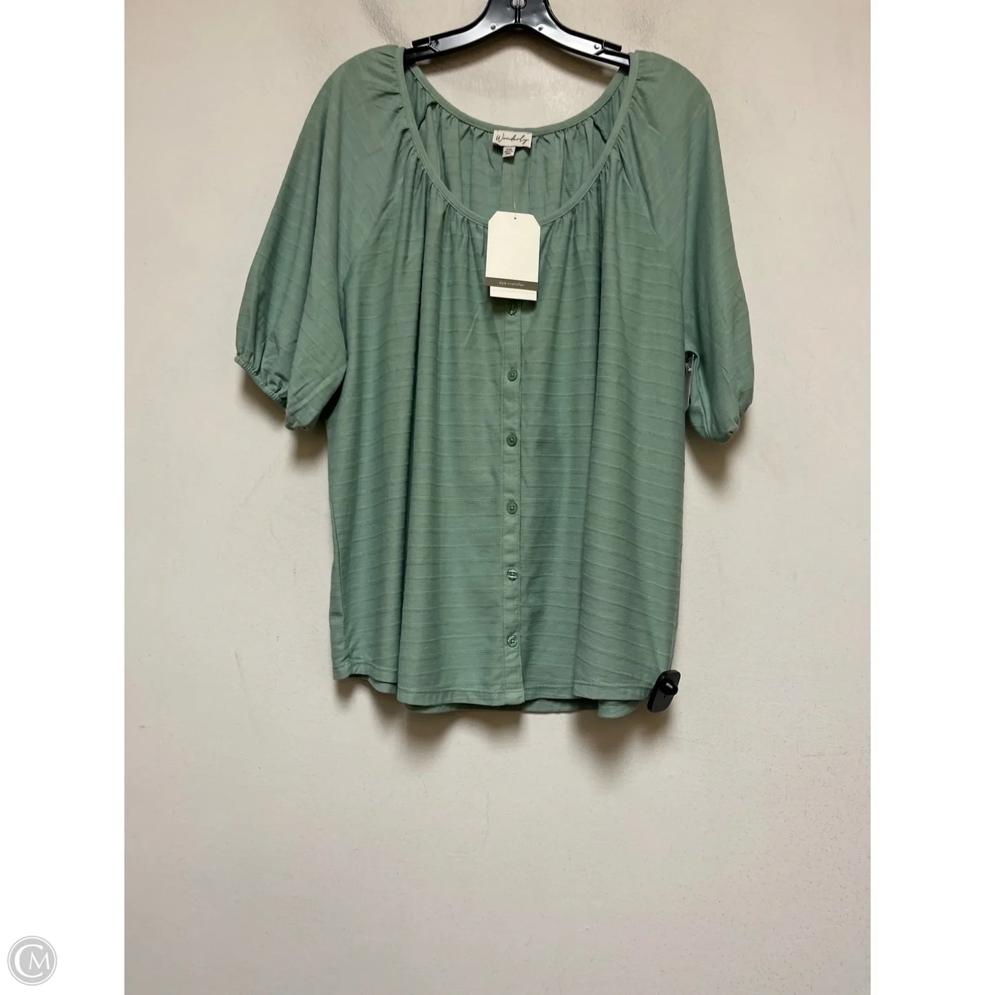 Top Short Sleeve By Wonderly In Green, Size: 2x