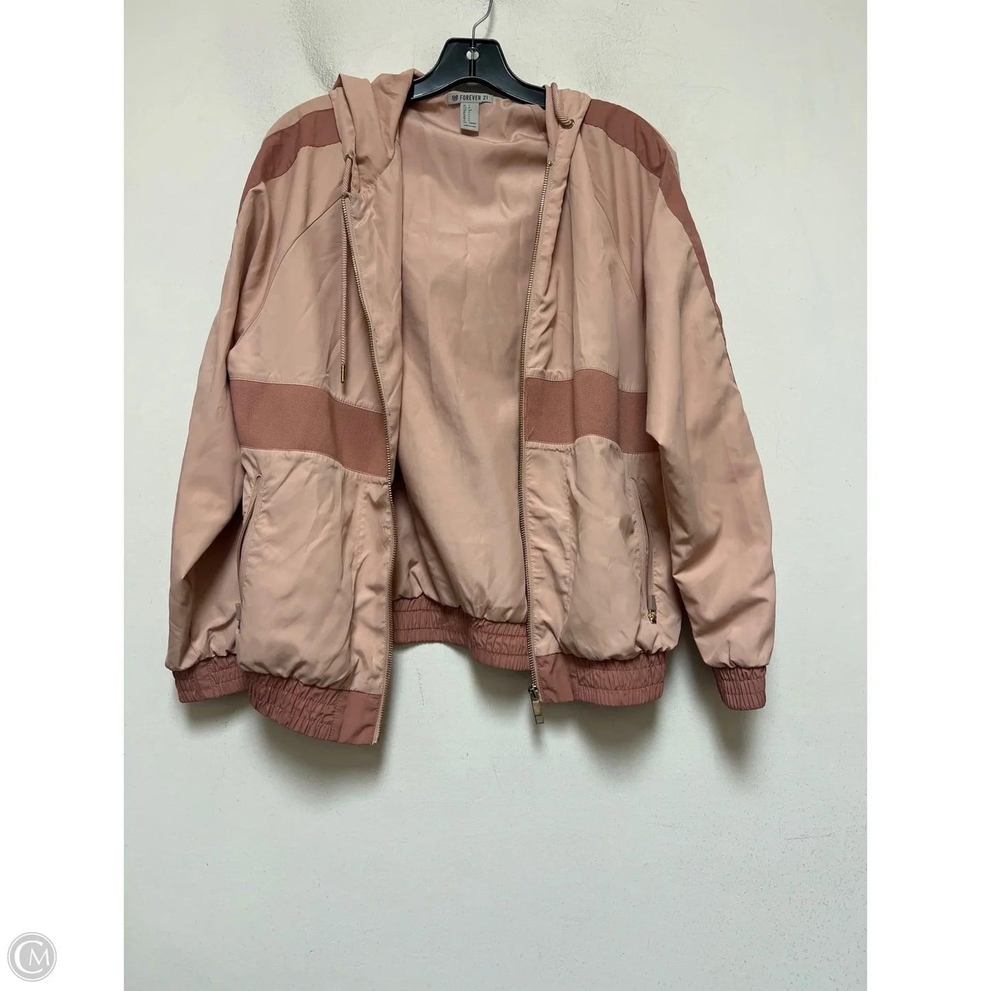 Jacket Windbreaker By Forever 21 In Pink, Size: S