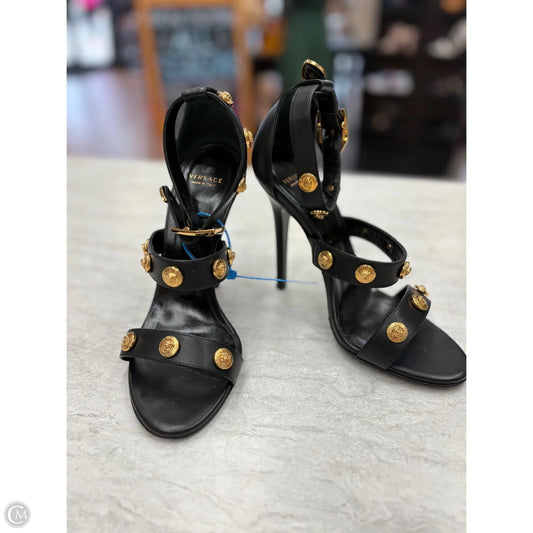 Shoes Luxury Designer By Versace In Black, Size: 6.5