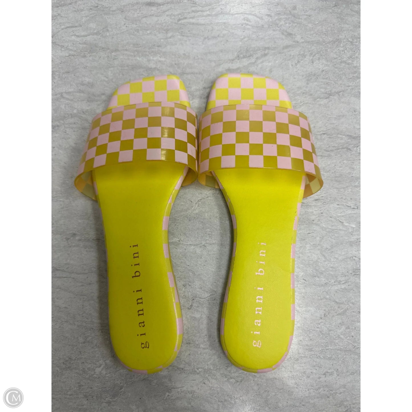 Sandals Flats By Gianni Bini In Pink & Yellow, Size: 7