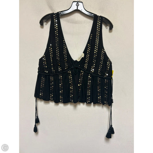 Top Sleeveless By Forever That Girl In Black & Gold, Size: Xs