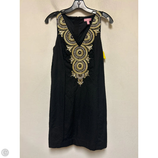 Dress Designer By Lilly Pulitzer In Black & Gold, Size: 4