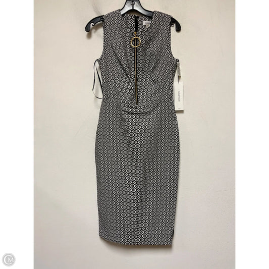 Dress Casual Midi By Calvin Klein In Black & White, Size: Xs