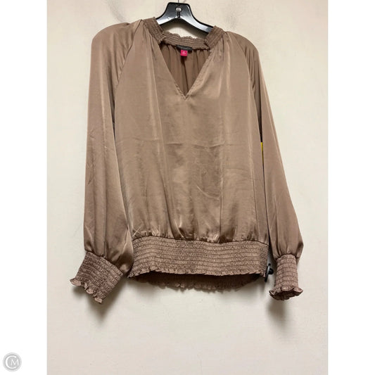 Top Long Sleeve By Vince Camuto In Brown, Size: M