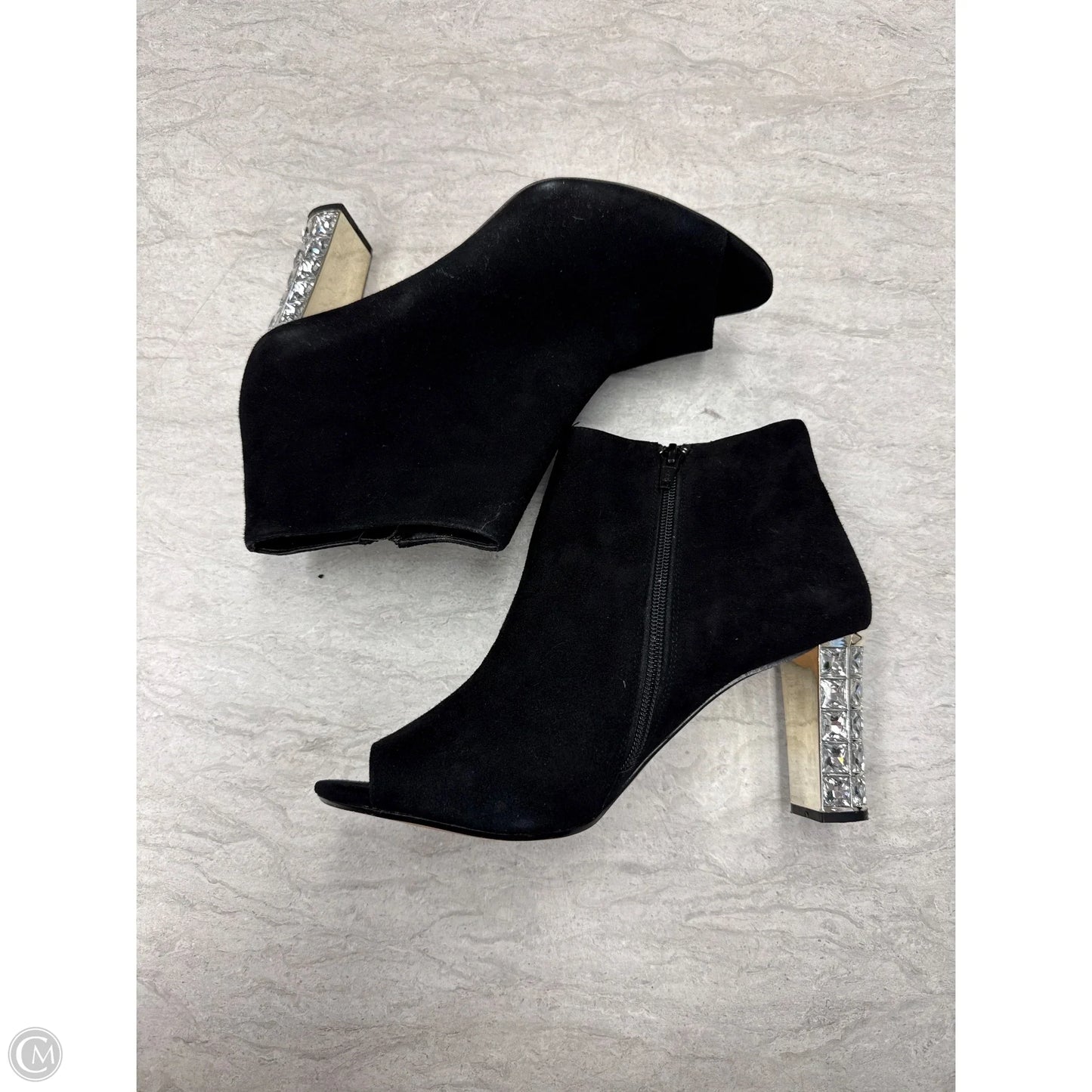 Boots Ankle Heels By Clothes Mentor In Black, Size: 10