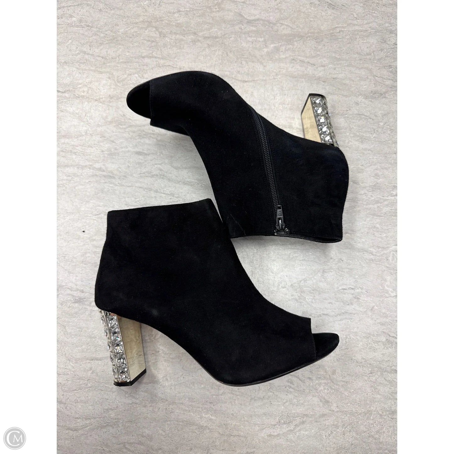 Boots Ankle Heels By Clothes Mentor In Black, Size: 10