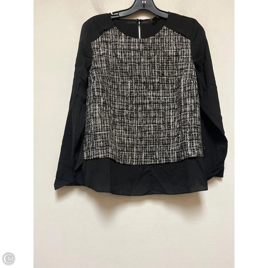 Top Long Sleeve By Ann Taylor In Black & Cream, Size: S
