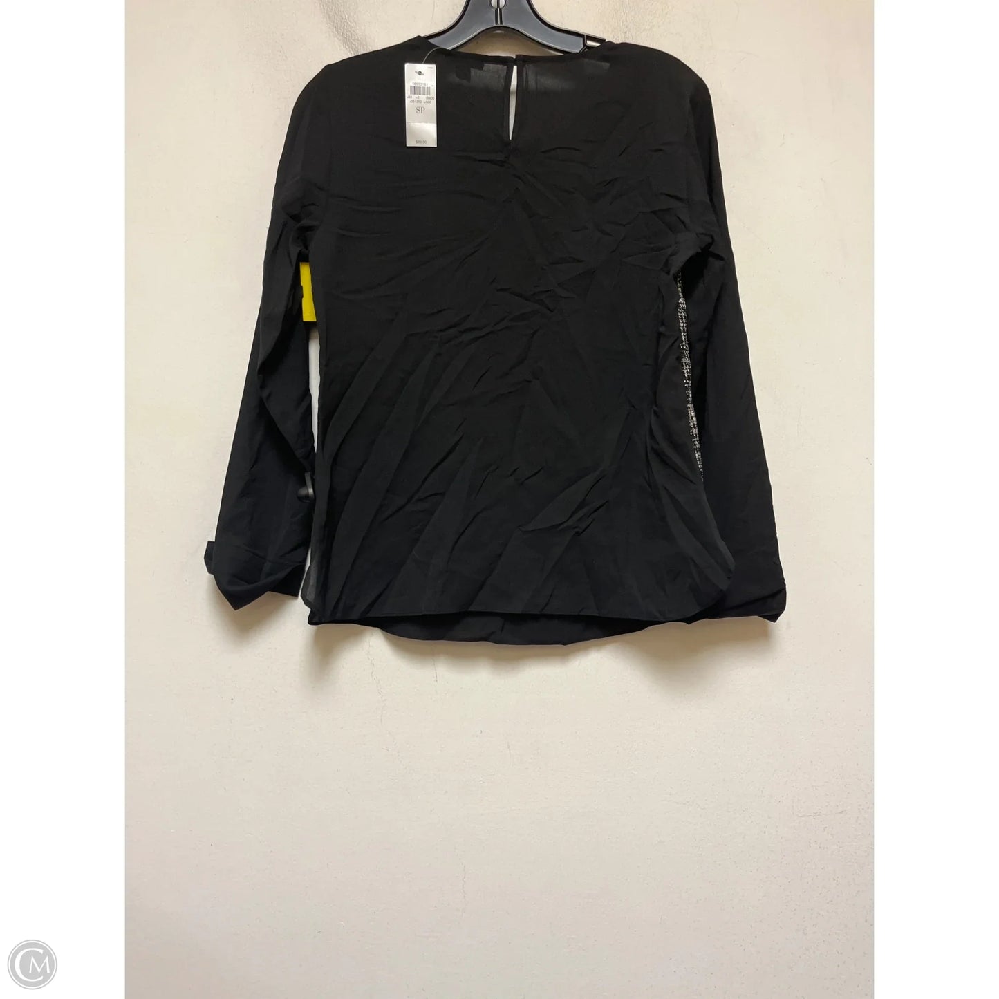 Top Long Sleeve By Ann Taylor In Black & Cream, Size: S